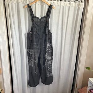 Easel distressed overalls size M
